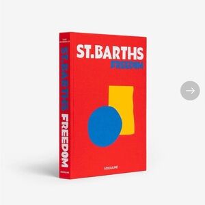 Assouline St. Barths Freedom Red Book with Blue and Yellow Accents
